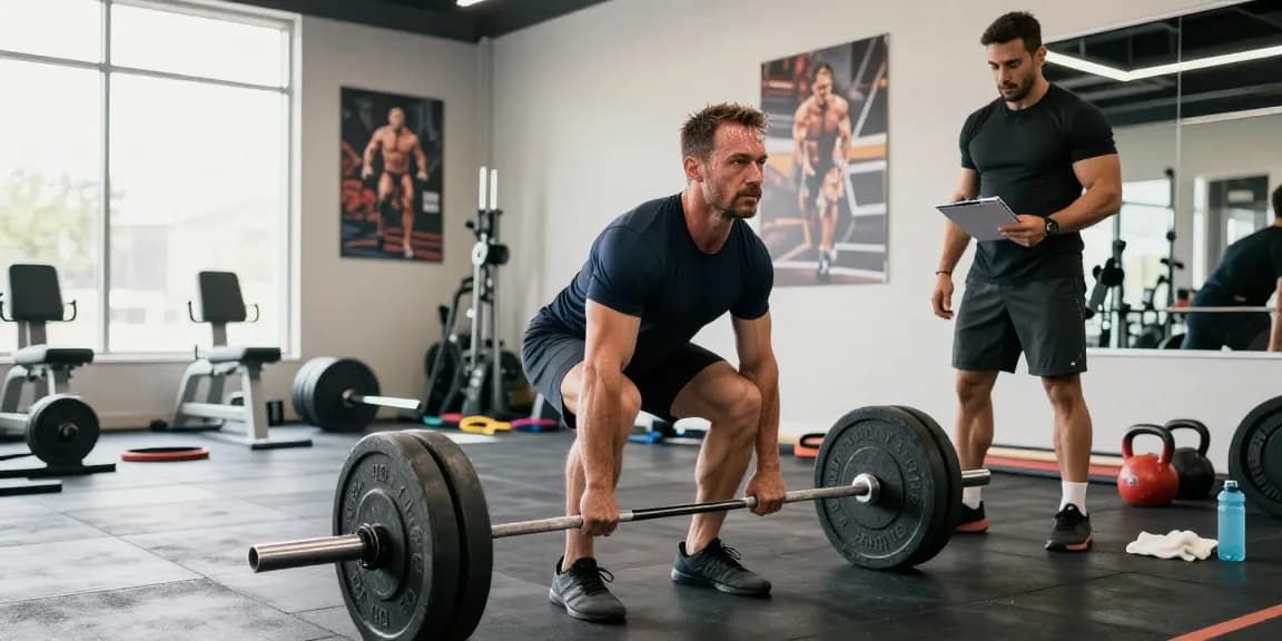 Prime Pharma Steroiden bodybuilder lifting weights in a vibrant gym.