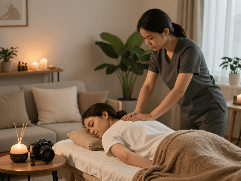 Experience premium 성북구출장안마 services in a serene home setting.
