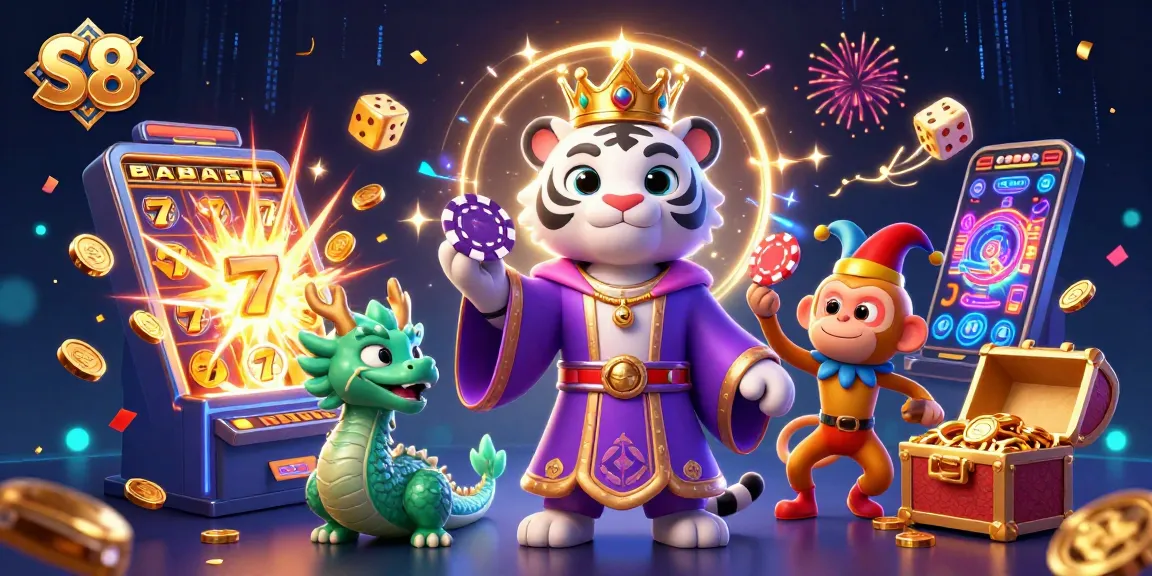 Experience thrilling gameplay at S8 with an engaging illustration showcasing dynamic casino elements.