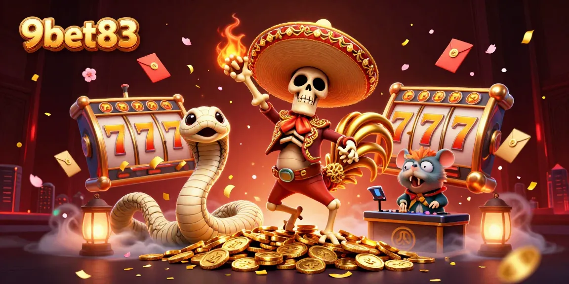 Bettors engage with vibrant gameplay at 9bet83 featuring animated characters and casino elements.