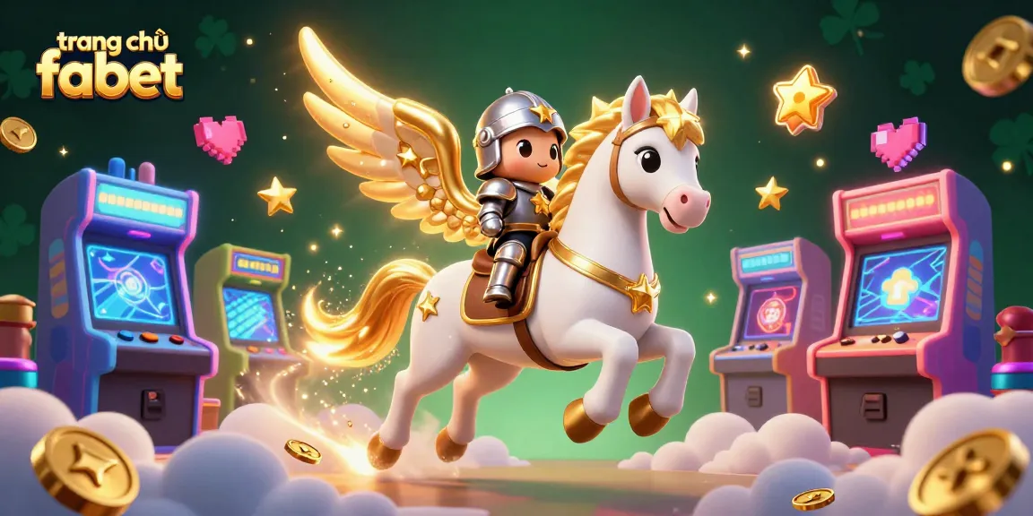 Witness the thrilling action at trang chủ fabet with a knight riding a celestial horse amidst vibrant casino elements.