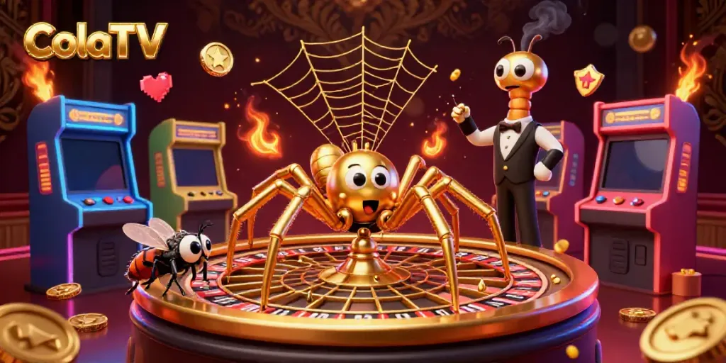 ColaTV delivers a vibrant casino experience with 3D characters interplaying in a gaming scene.