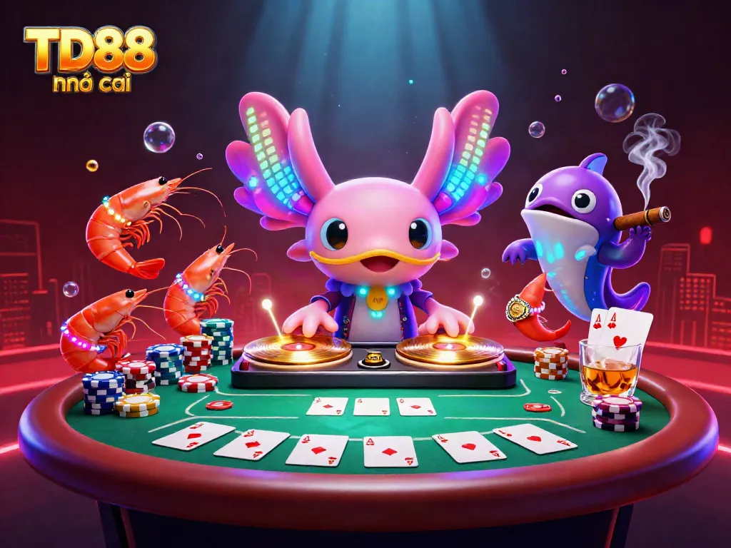 Spin the golden records with TD88 nhà cái's explosive gambling scene featuring colorful underwater characters.