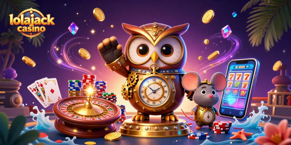 Experience the magic of lolajack casino with an enchanting gaming scene featuring vibrant casino elements.