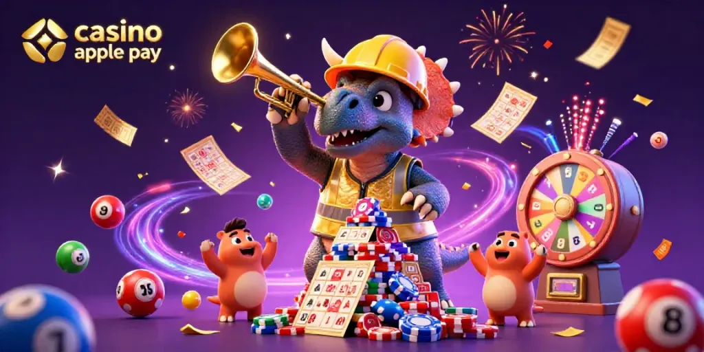 Experience the excitement at a casino met apple pay with our vibrant 3D characters celebrating amidst games and prizes.
