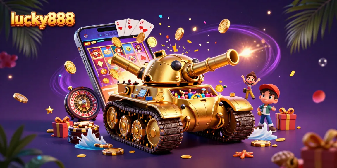 Experience the excitement of lucky888 with colorful slots and a lively casino scene.