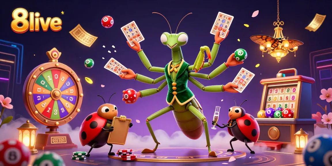 Engage in thrilling games with 8live, featuring dynamic casino elements and vibrant characters.