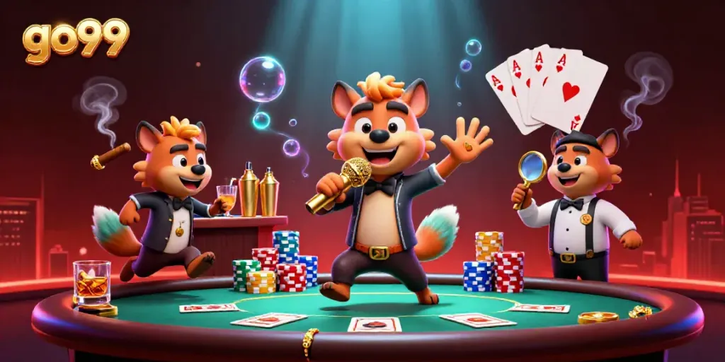 Experience the excitement of go99 while hyenas deliver comedy at a casino club scene.