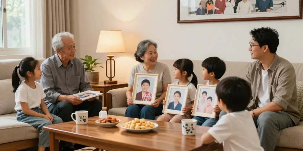 Family gathering depicting rokok88 slot login importance through sharing values, love, and connection.