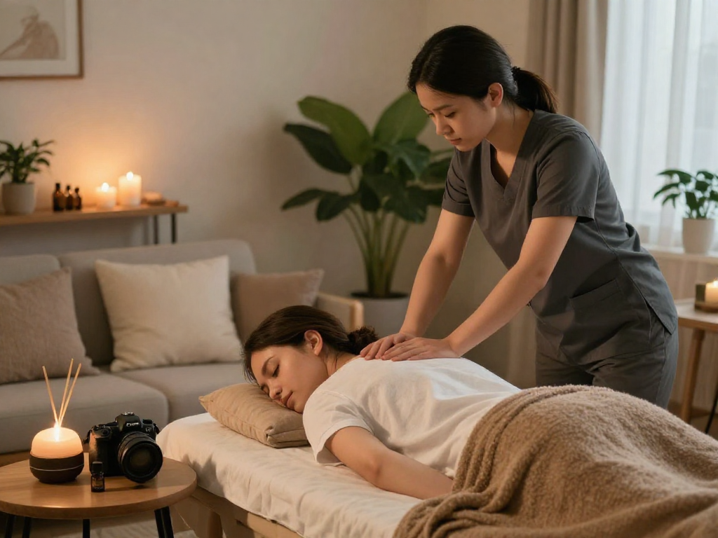 Experience premium 성북구출장안마 services in a serene home setting.