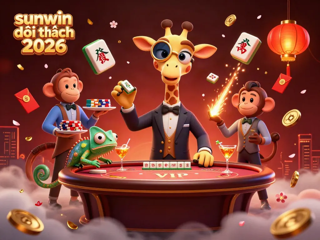 Experience vibrant casino action at sunwin đổi thưởng 2026 with a giraffe and friends.
