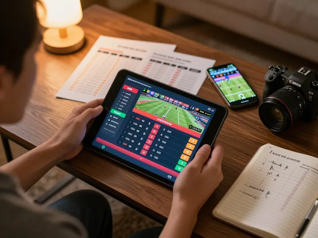 Experience live betting with Website Say88, as a user engages with an interactive sports betting app displaying odds.