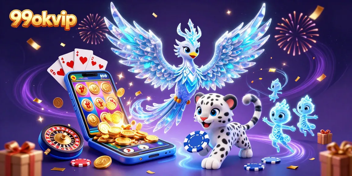 Experience thrilling games at 99okvip with an exciting casino adventure illustration.