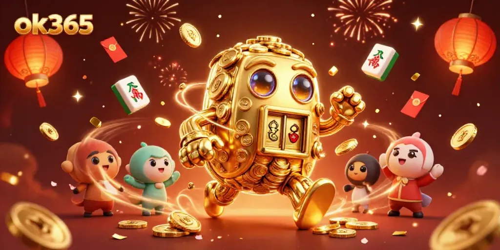Engage with the vibrant world of ok365 through dynamic casino gaming with an ancient golden golem character.
