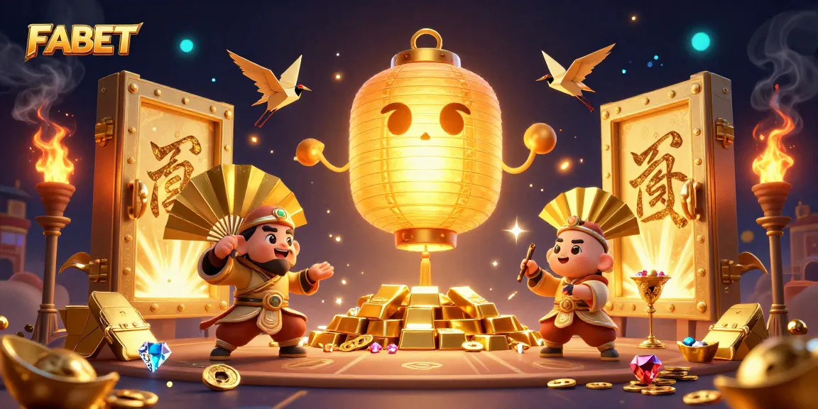 Experience thrilling wins at FABET, illuminated by golden lantern spirits and treasure bursting from vaults.