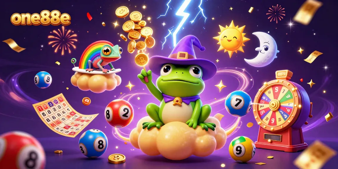 one88e engages players with vibrant scenes of gaming excitement featuring colorful lottery elements and whimsical characters.