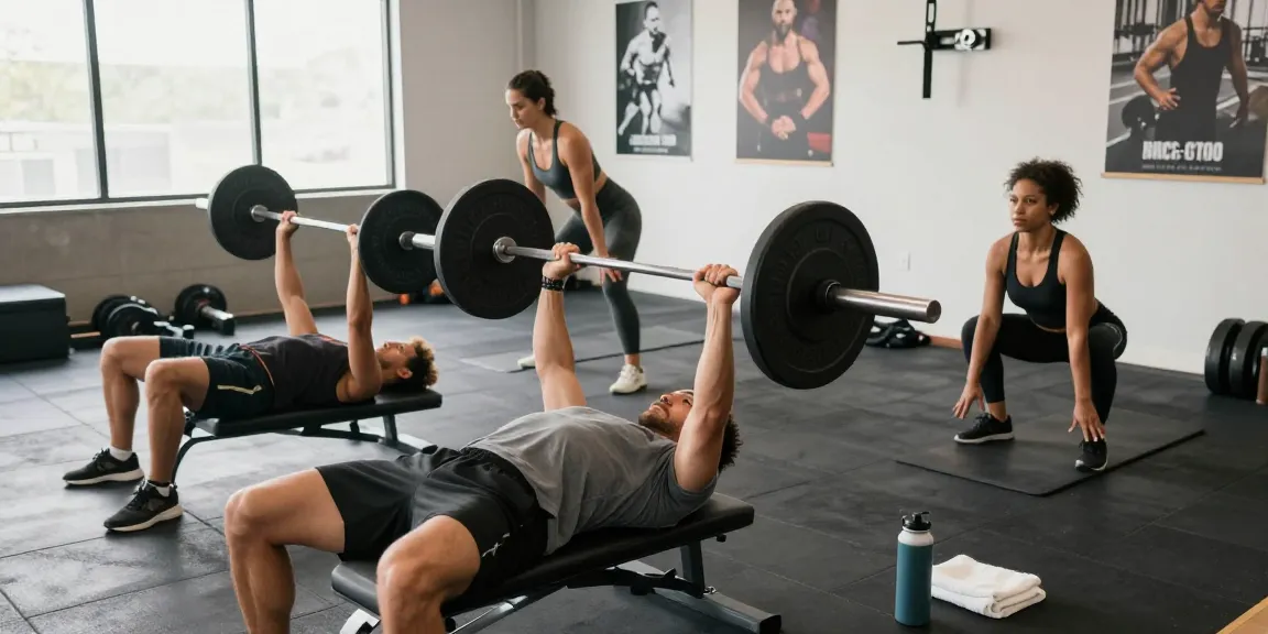 Prime Pharma Steroiden empowering athletes in a dynamic gym setting showcasing teamwork and fitness dedication.