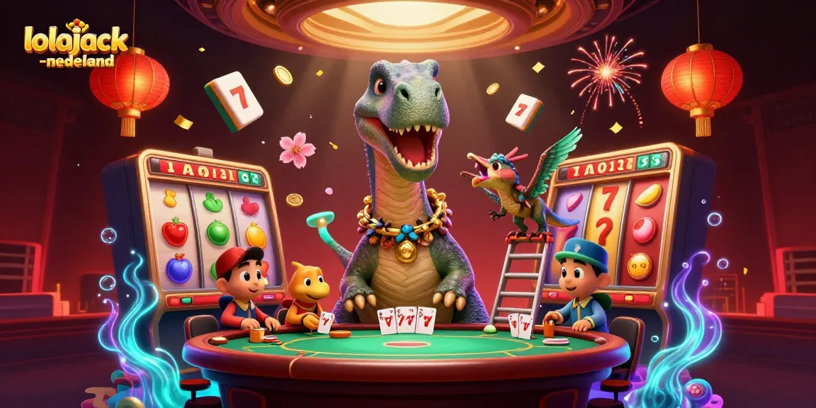 Experience thrilling gaming with lolajack-nederland in a vibrant casino scene featuring dynamic characters and elements.