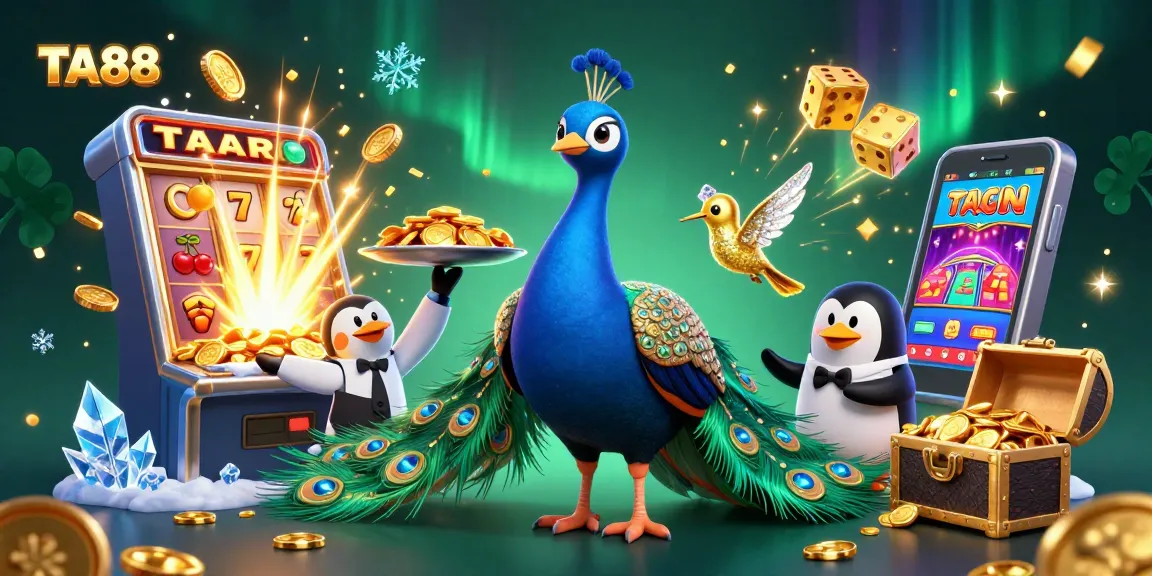 Experience TA88 slots excitement with vibrant graphics and animated characters in this dynamic casino scene.