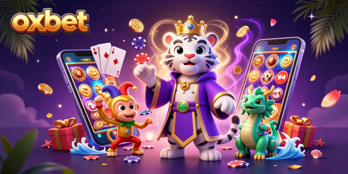 Experience the thrill of the oxbet casino with a vibrant scene of fantasy characters and gaming elements.