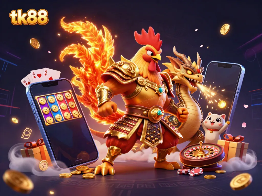 Engage with slots gameplay and excitement at tk88 featuring vibrant characters and dynamic gaming elements.