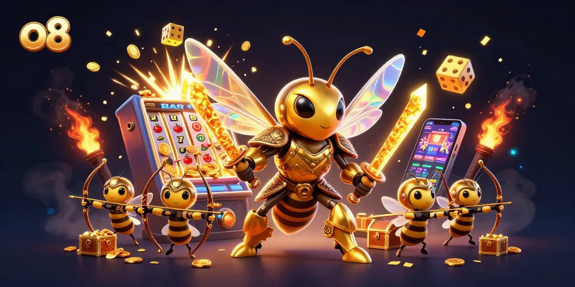 Engage with the vibrant world of online gaming at o8, featuring a dynamic jackpot scene with golden elements and colorful game symbols.