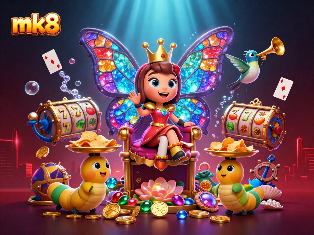 Win big at mk8 as the 3D butterfly queen reigns over an enchanting online casino world.